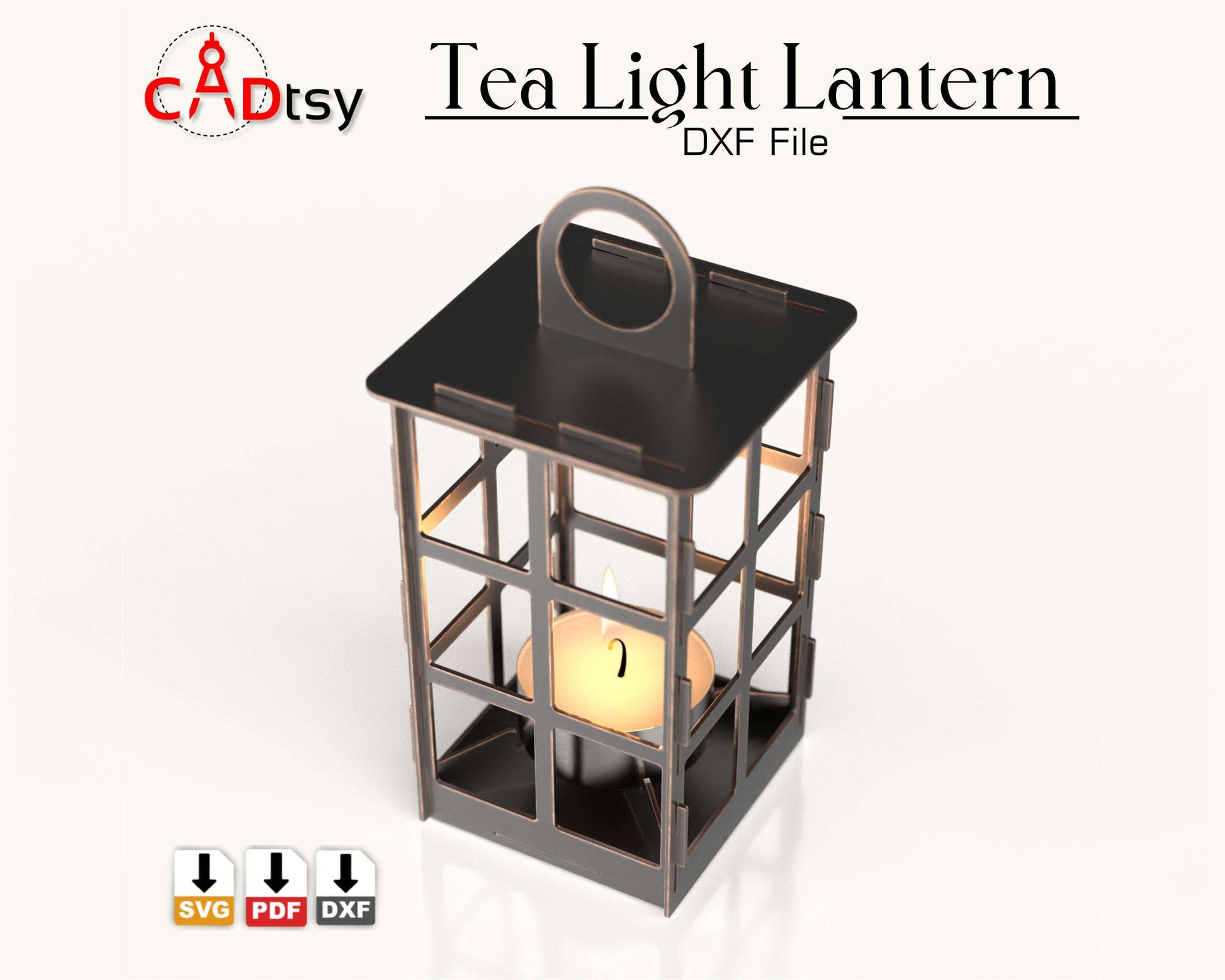 CADtsy Christmas Decor Tea LIght Candle Lantern Lamp