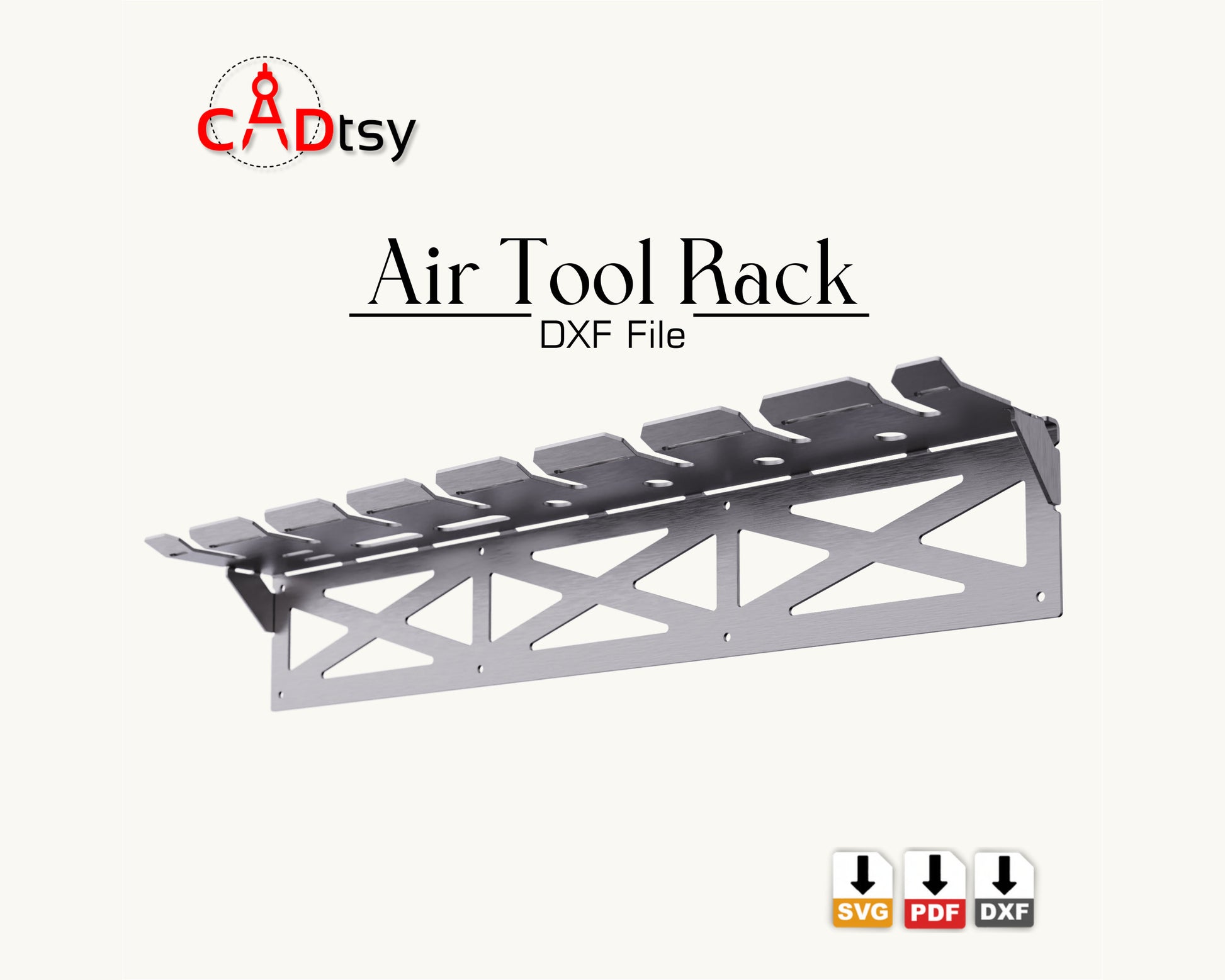 Air Tool Holder Organizer Storage Rack DXF Plasma Cutting Files, Vector SVG Pattern