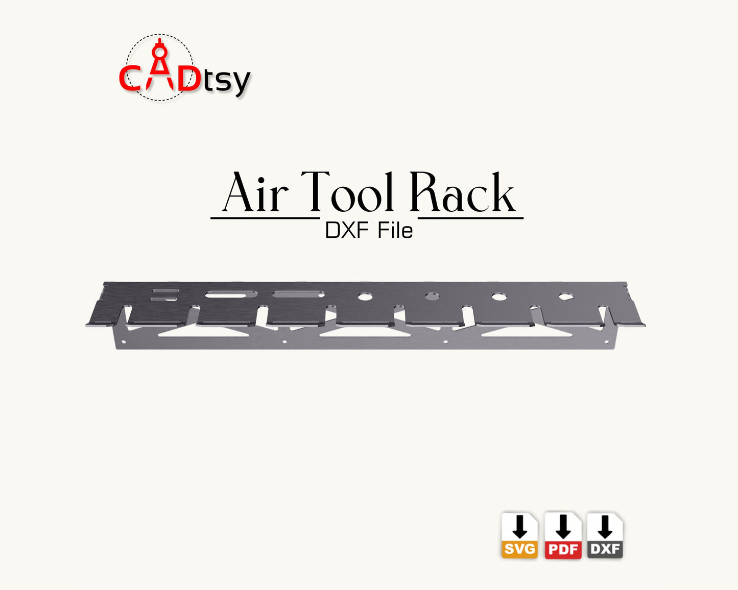 Air Tool Holder Organizer Storage Rack DXF Plasma Cutting Files, Vector SVG Pattern