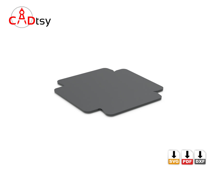 Flat metal blank for sticky note holder before bending