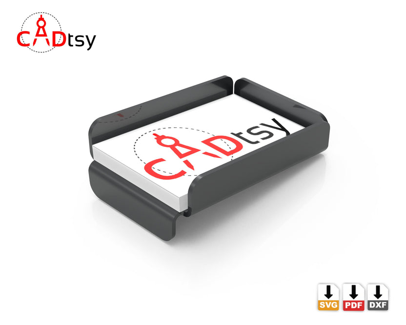 Business card tray shown with CADtsy sample cards