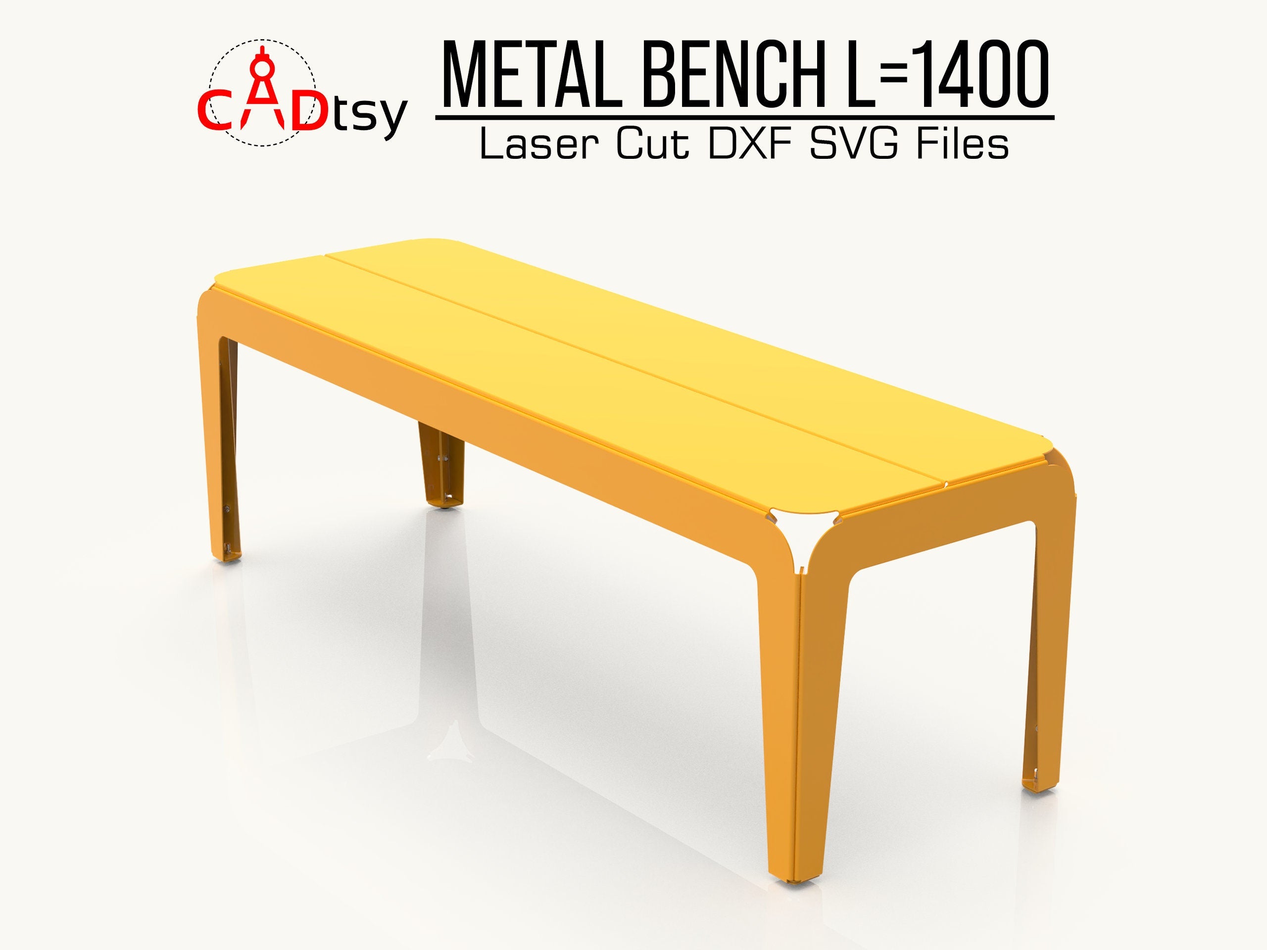Stylish Metal Bench DXF Plasma Files. Length 1400mm
