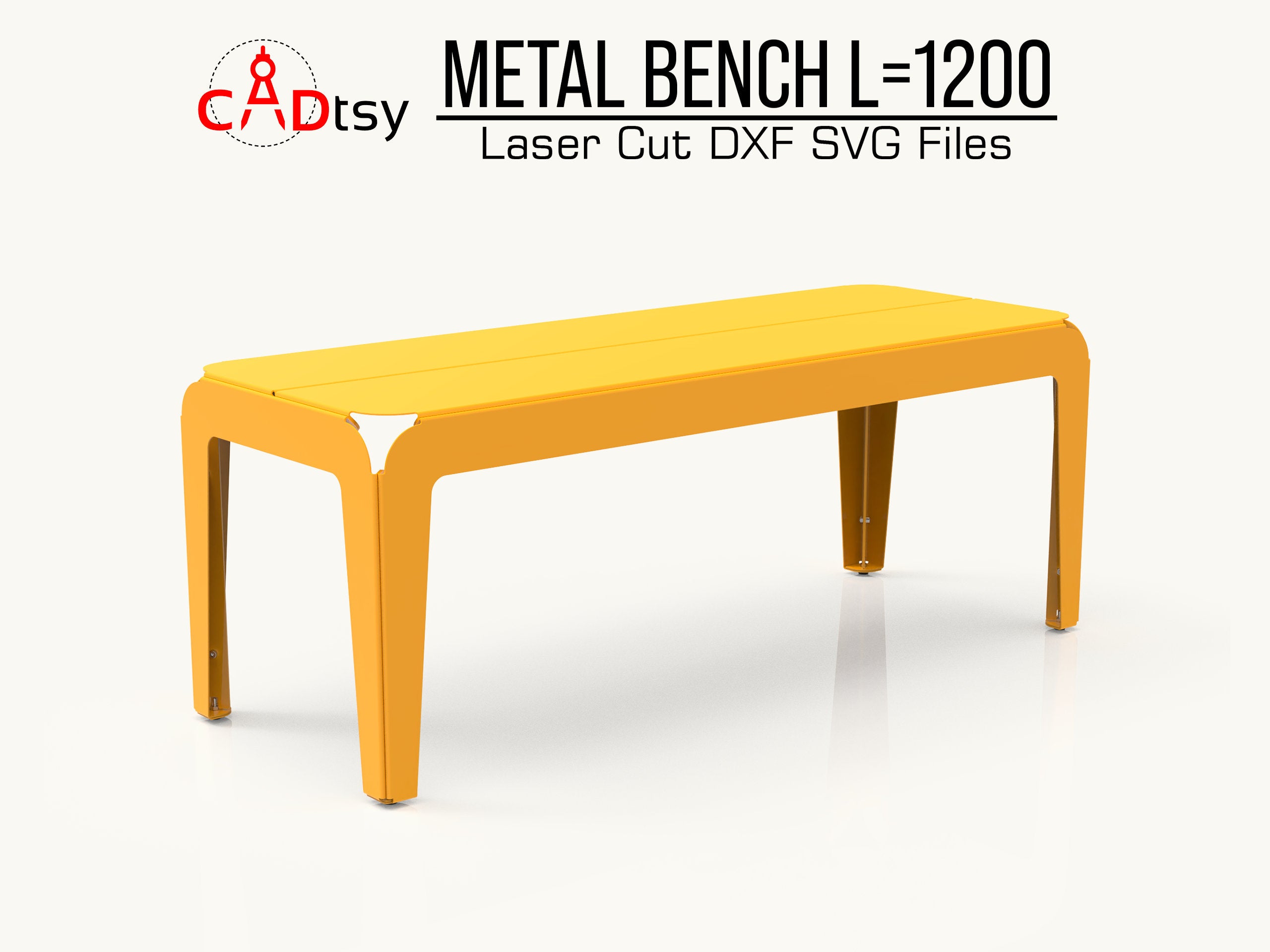 Metal Bench DXF Files or Plasma Cutting. Length -1200mm