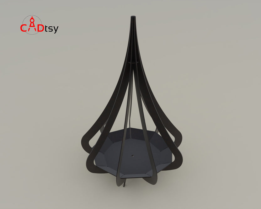 Black decorative fire pit bowl shown without flame
