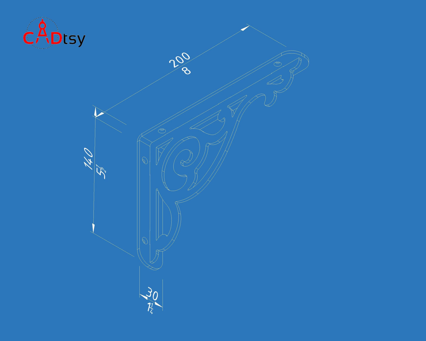Decorative Metal Shelf Bracket, Support Fixing Plans