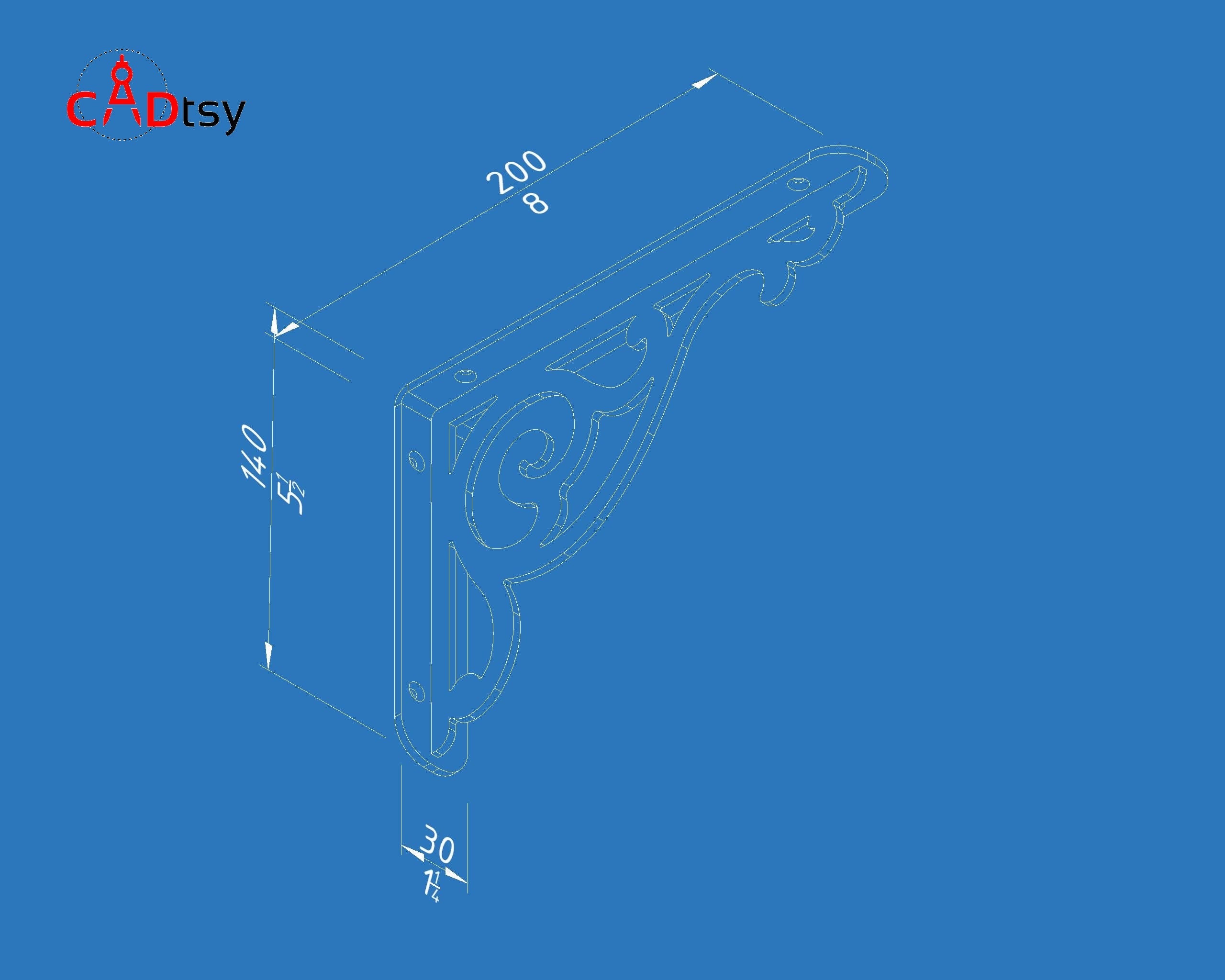 Decorative Metal Shelf Bracket, Support Fixing Plans