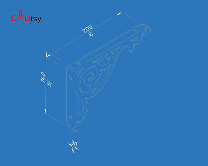 Decorative Metal Shelf Bracket, Support Fixing Plans