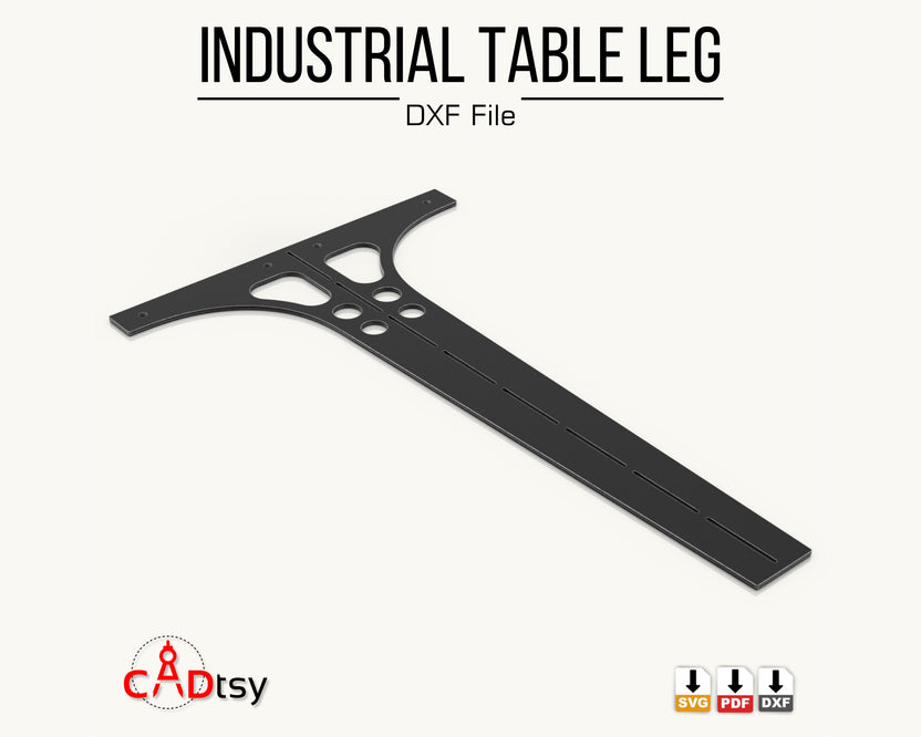 Single flat industrial table leg cut panel