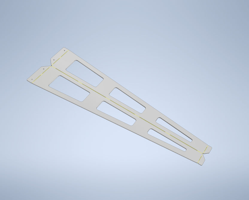 Flat slim table leg cut panel with rectangular openings