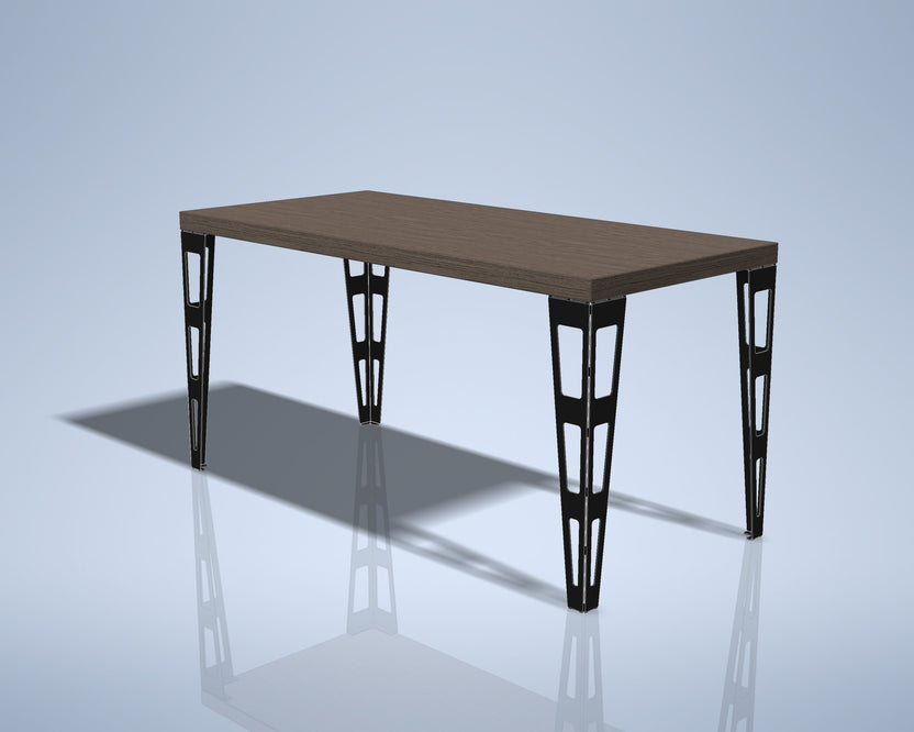 Wide render of table with slim black metal legs