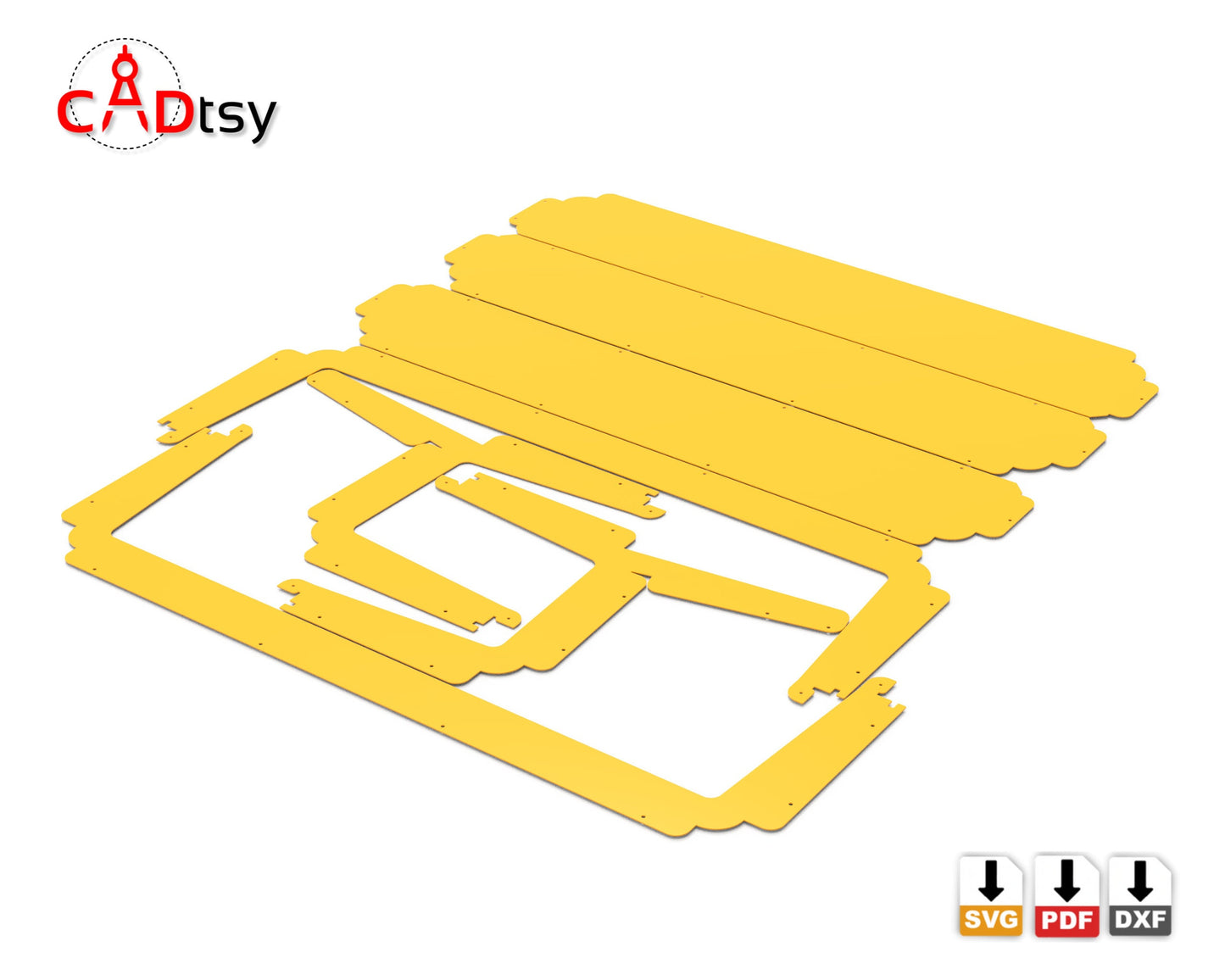 Metal Backrest Bench CNC Files - Precision Plasma/Laser Cutting DXF/SVG Plans