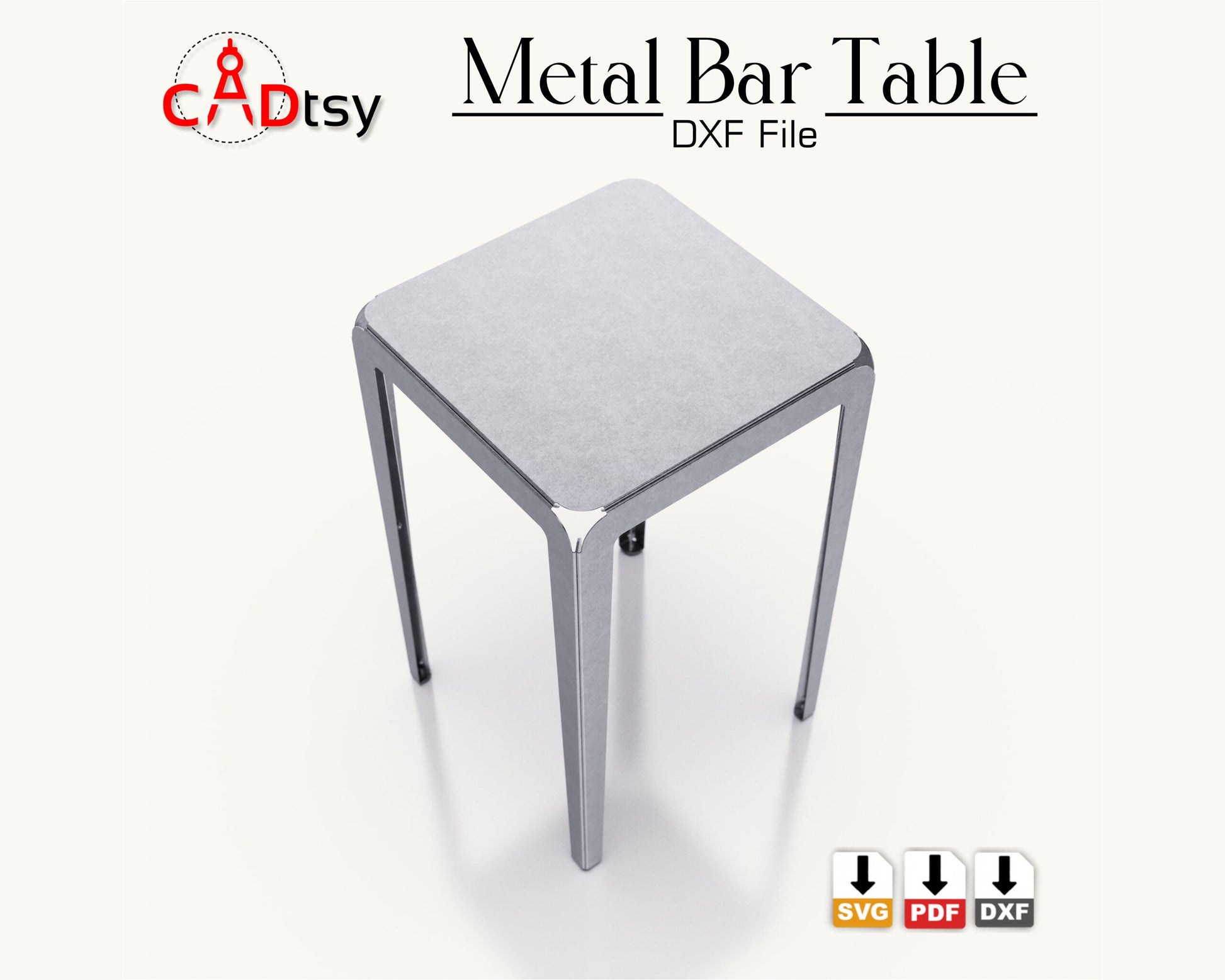 Metal Bar High Table CNC plasma laser DXF SVG Cutting files, building plans, sheet metal bending plans.