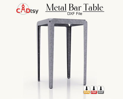 Metal Bar High Table CNC plasma laser DXF SVG Cutting files, building plans, sheet metal bending plans.