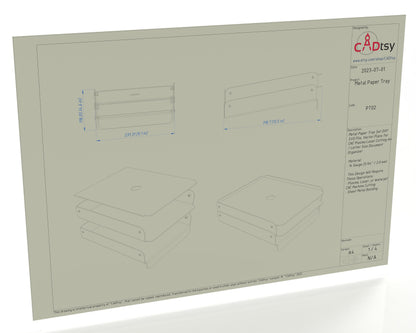 Metal Paper Document Organizer Tray DXF SVG Files. CNC Laser Plasma Cut Pattern. Stackable Desk Organizer (A4 / Letter)