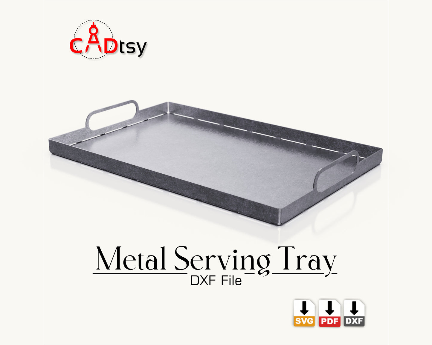 Modern Industrial Style Metal Serving tray CNC plasma laser cut from sheet metal