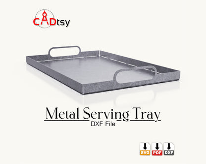 Modern Industrial Style Metal Serving tray CNC plasma laser cut from sheet metal