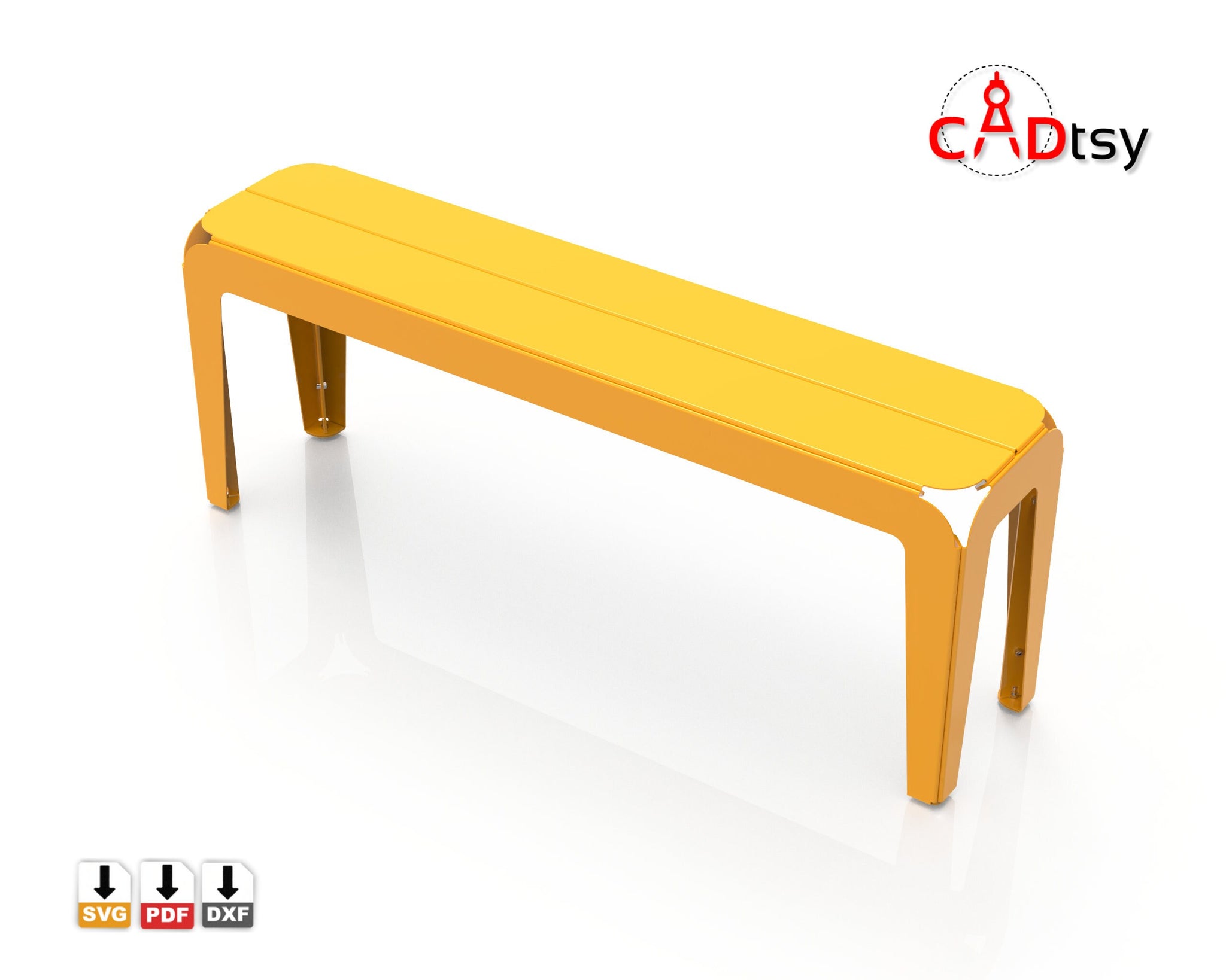 Robust Metal Bench - CNC Plasma/Laser Cutting DXF/SVG Files. Length ...