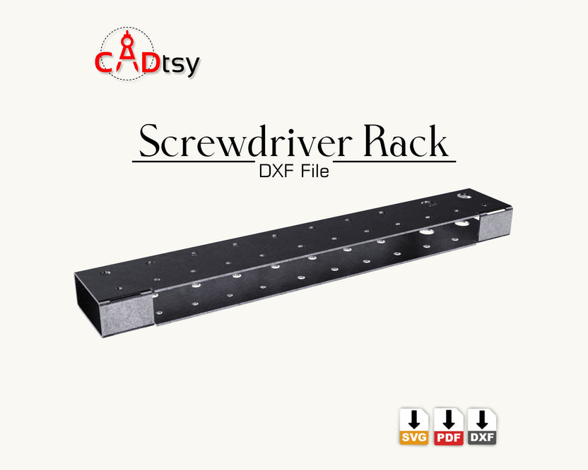 Empty black screwdriver wall rack front angle