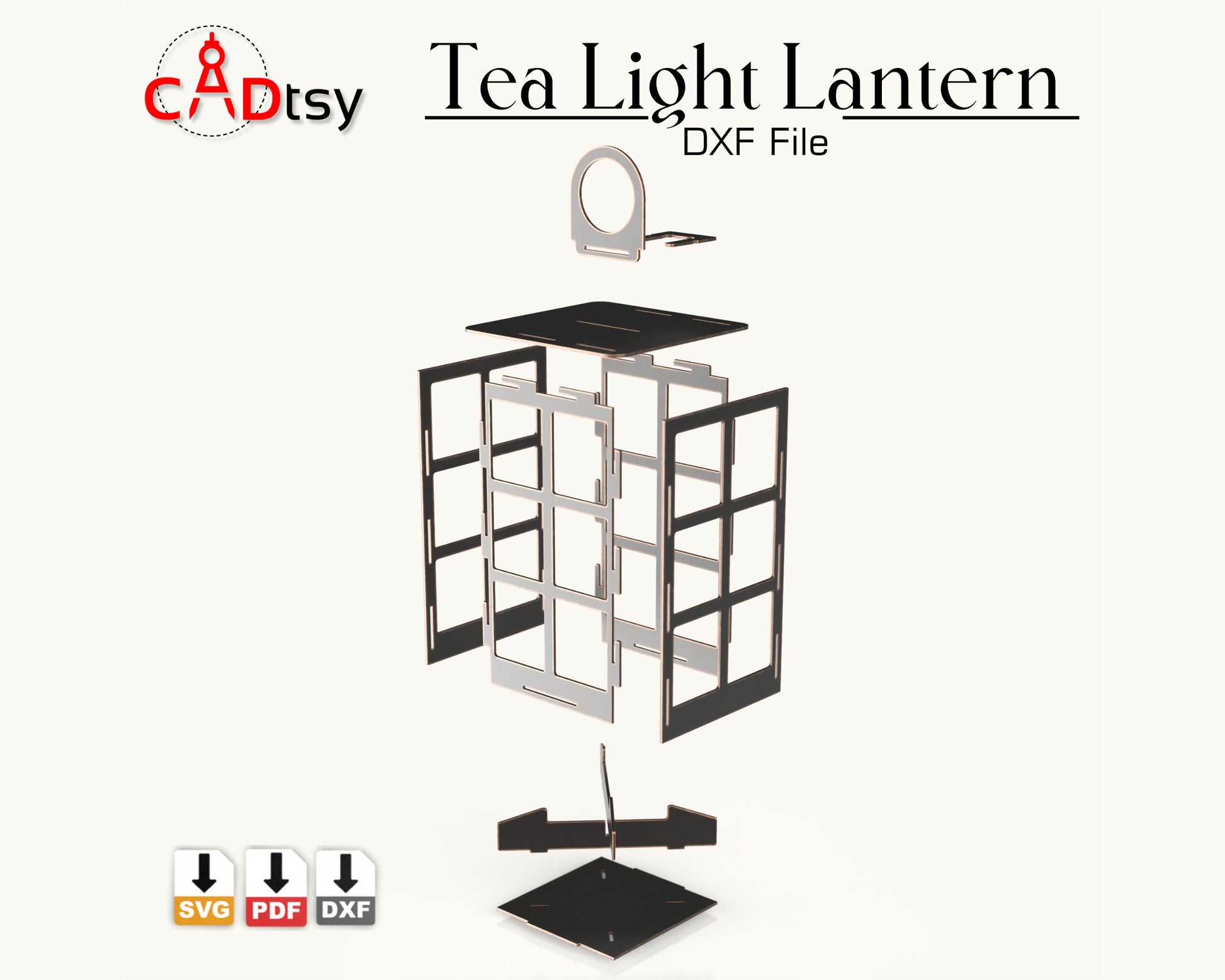 CADtsy Christmas Decor Tea LIght Candle Lantern Lamp