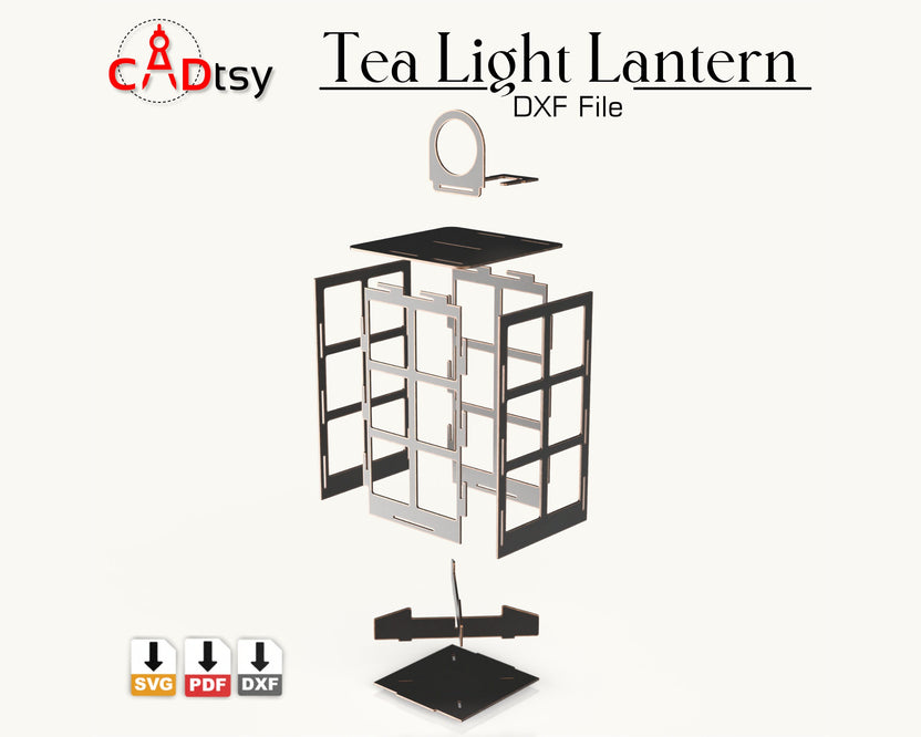 CADtsy Christmas Decor Tea LIght Candle Lantern Lamp