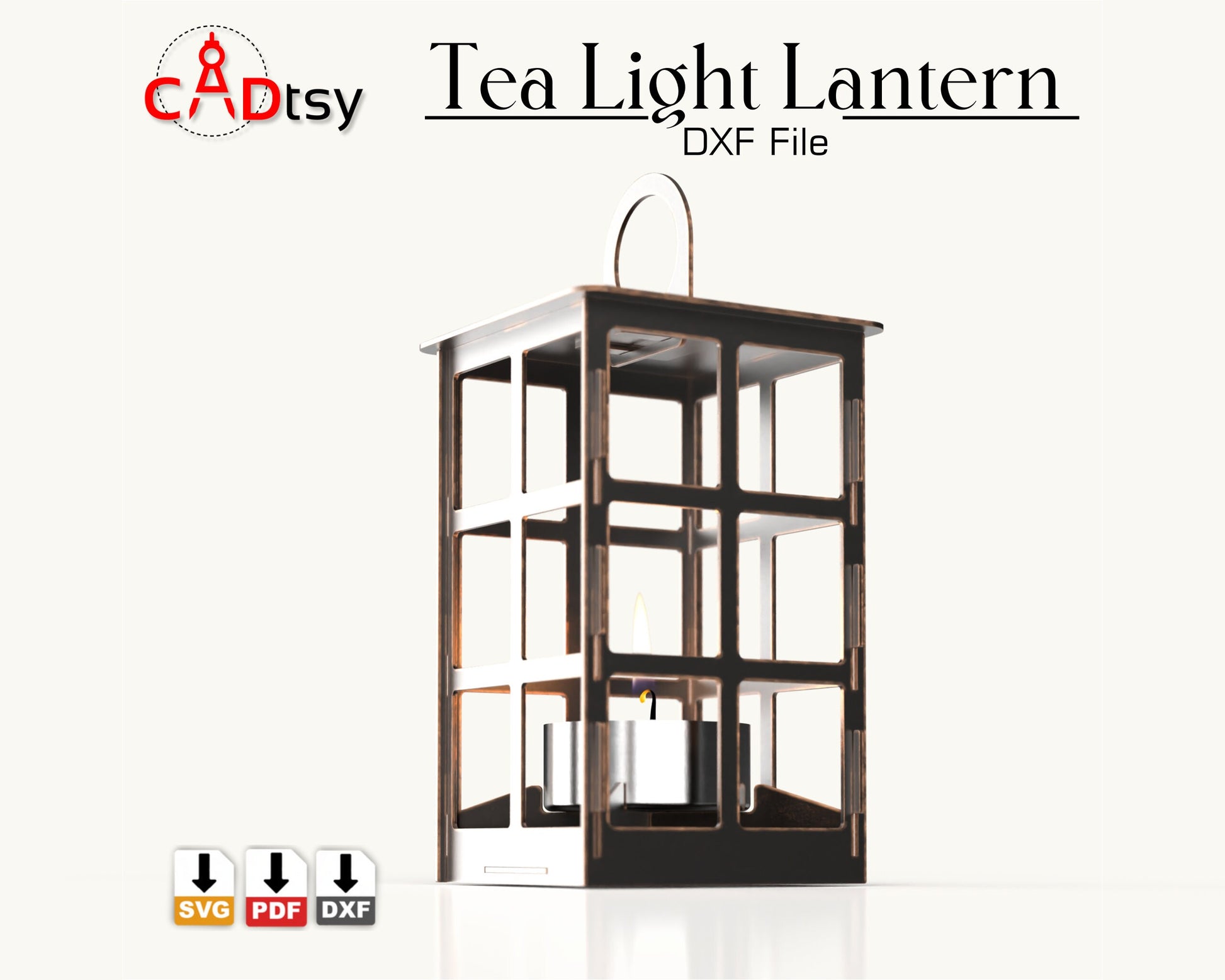CADtsy Christmas Decor Tea LIght Candle Lantern Lamp