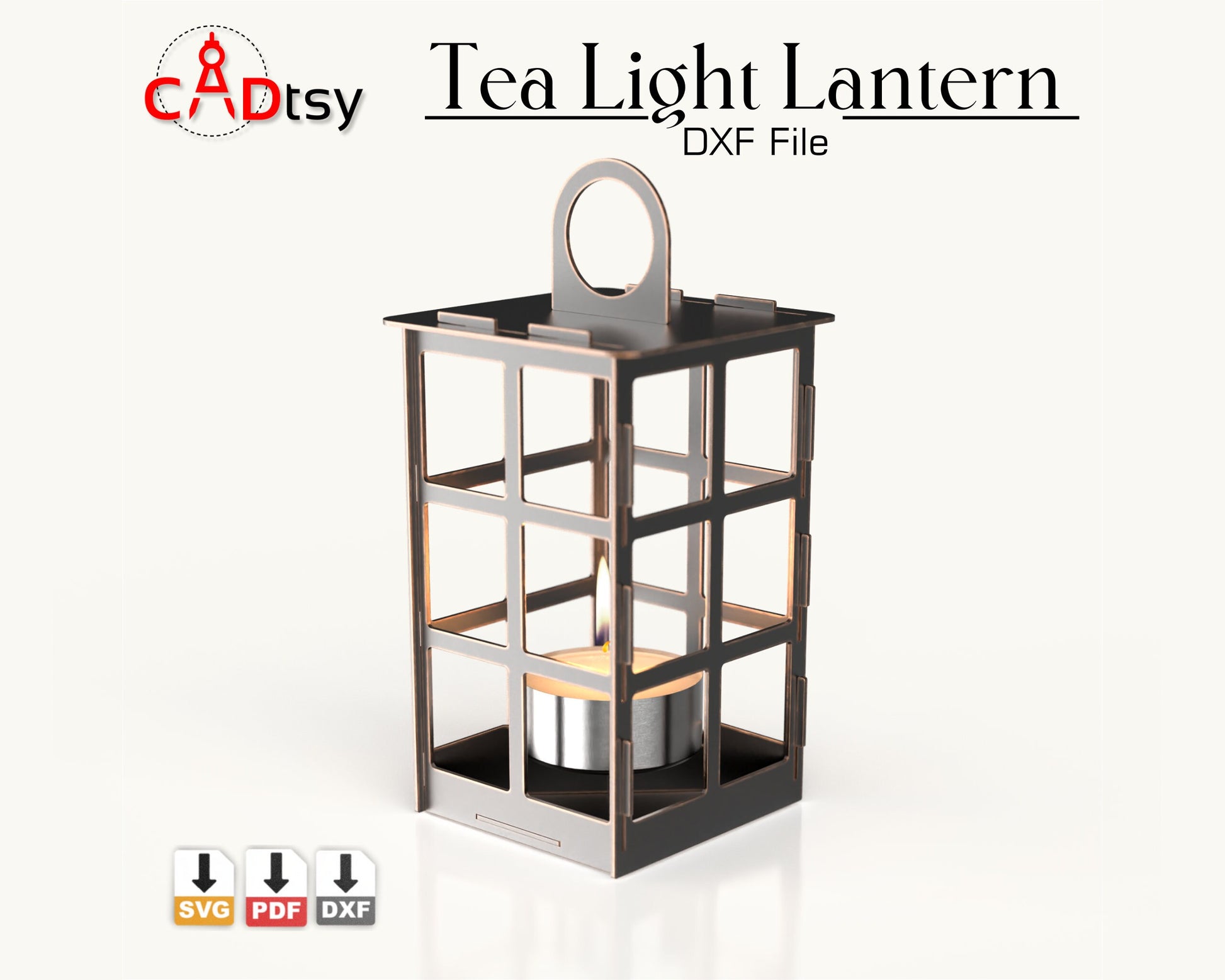 CADtsy Christmas Decor Tea LIght Candle Lantern Lamp